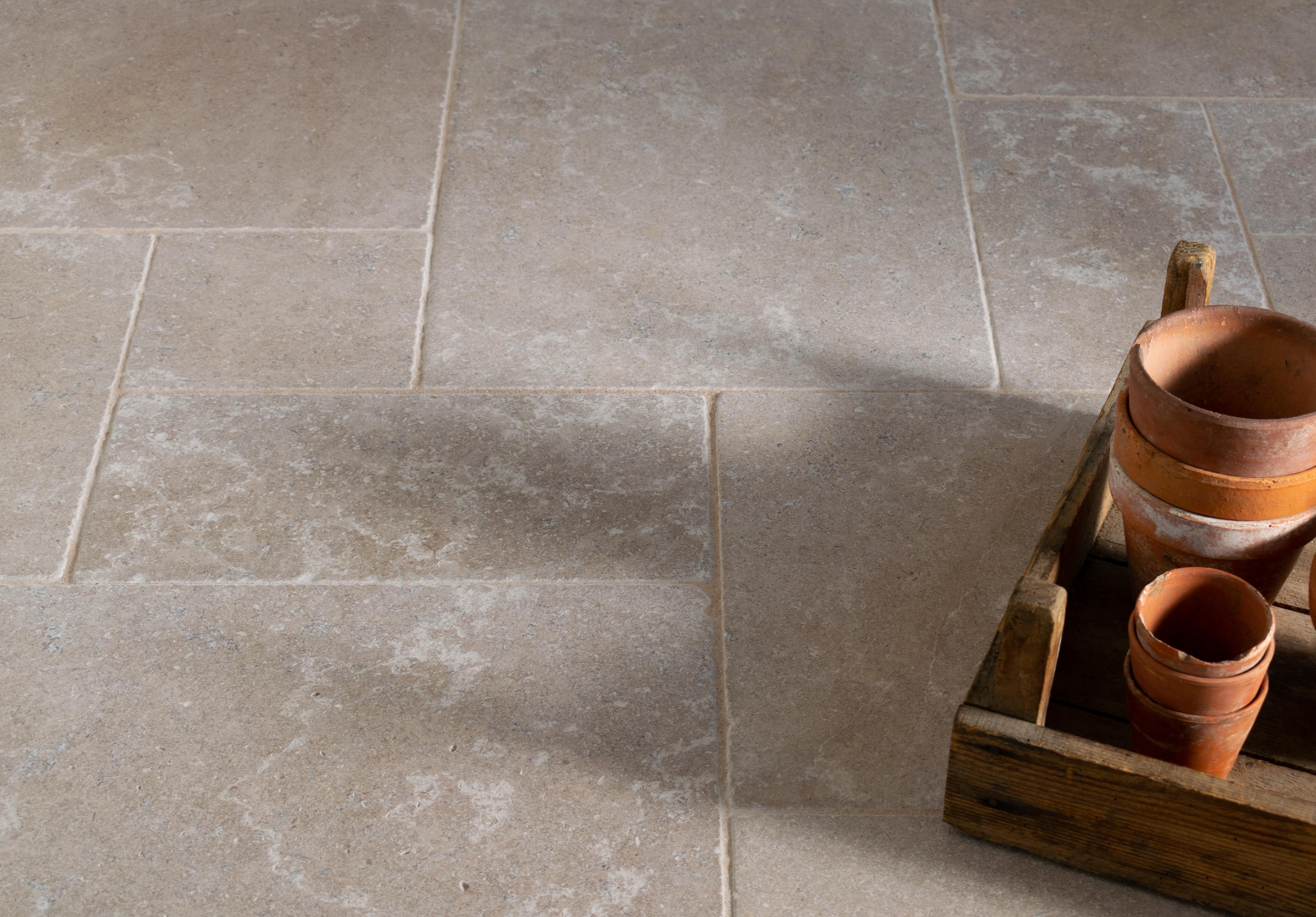 Dijon Tumbled Limestone Tiles Floors, Limestone Look Ceramic Tiles